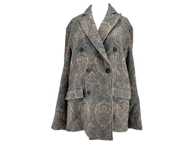 Pierre Louis Mascia Printed Wool Blazer Grey