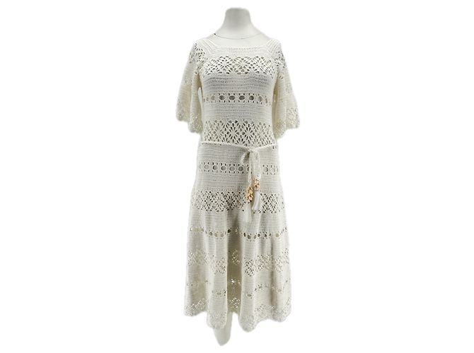 Zimmermann Vestido de ganchillo blanco