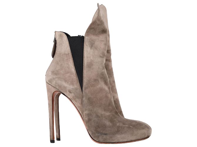 Botas ankle Alaïa em camurça cinza