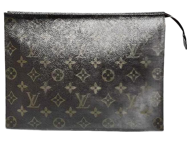 Louis Vuitton Pochette Toilette Monogram clutch bag Brown Cloth  ref.2295991