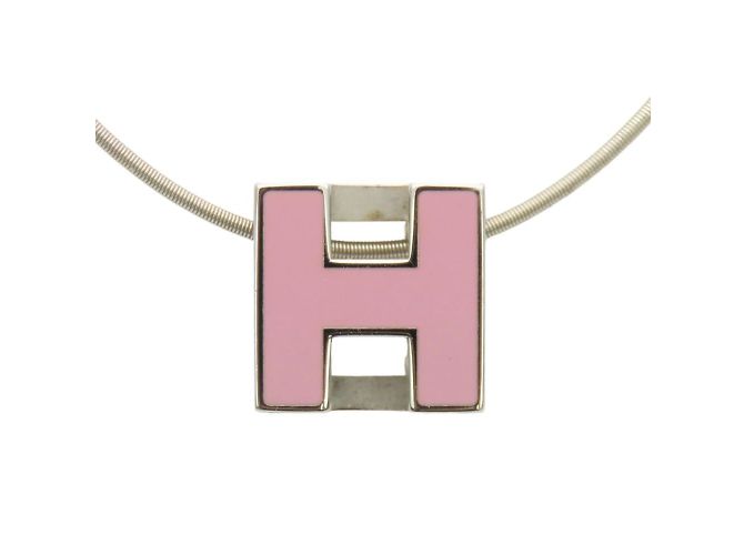 Hermès Collar de metal Ash Cage de Hermes Plata Rosa 