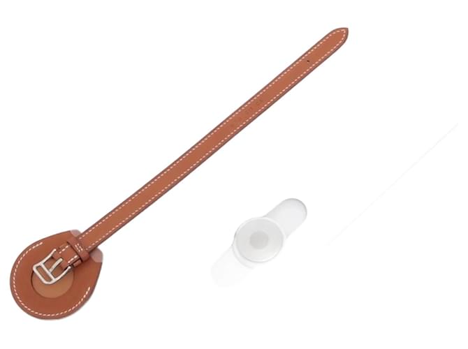 Hermès Hermes AirTag Luggage Tag Bag Charm Brown Leather  ref.2296464
