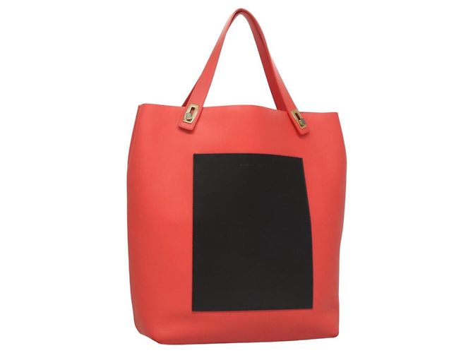 Autre Marque BOTTEGA VENETA Bolsa Tote Couro Laranja Ouro Prata Auth bs26109 Dourado