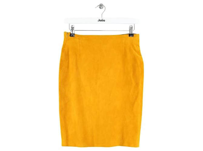 Autre Marque Yellow suede skirt Deerskin  ref.2297103
