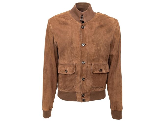 Autre Marque Oriani Wildlederjacke in Braun