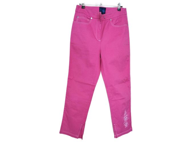Calça Jeans 7/8 Kenzo de algodão rosa framboesa