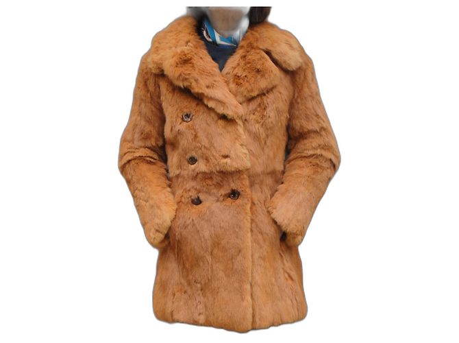 Autre Marque Cappotto in pelliccia di coniglio Laverré Arancione