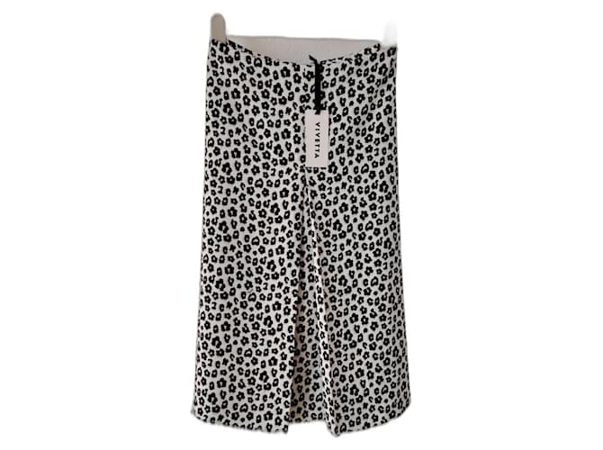 Autre Marque VIVETTA MIDI SKIRT. Black White Polyester  ref.2297293