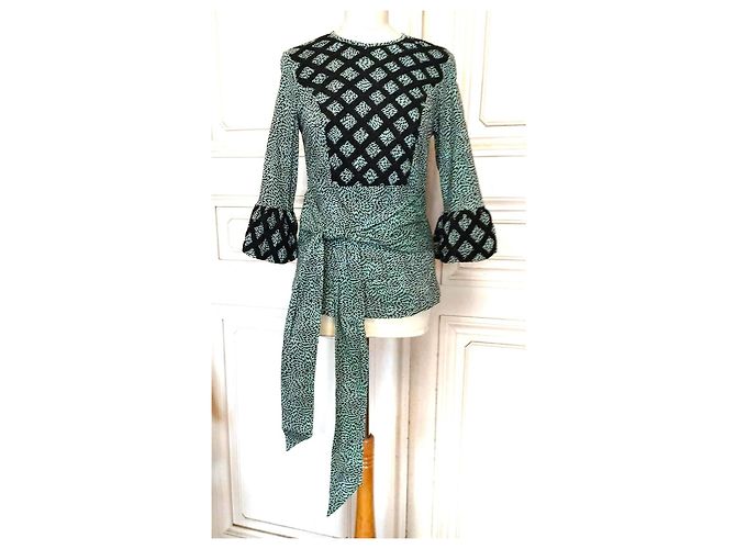 Autre Marque BLUSA TROMPETA PLACKET Verde claro