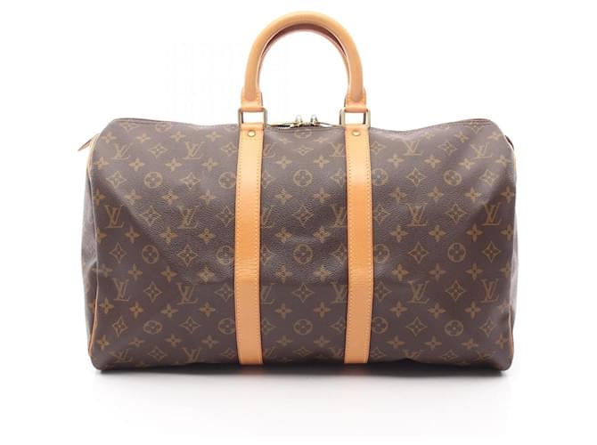 Louis Vuitton Keepall 45 Monogram Boston Bag Brown Cloth  ref.2297471