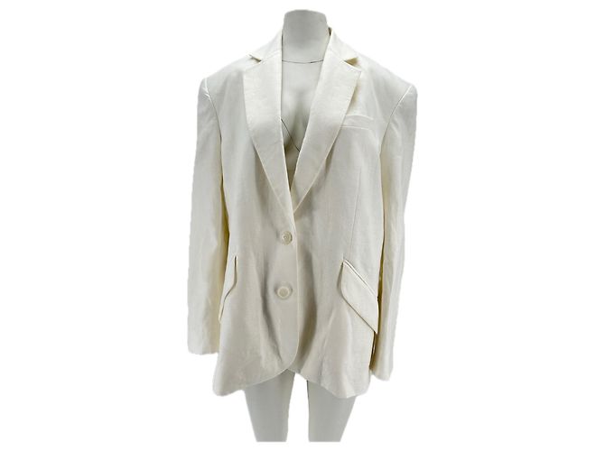 Autre Marque Blazer de linho branco SANS FAFF