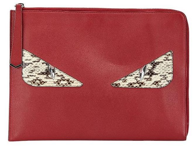 Bag Bugs Fendi Bugs Eye Monster Clutch aus Pythonleder