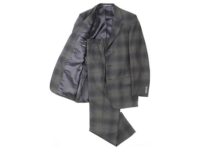 Conjunto de terno de lã Gucci Preto Verde oliva