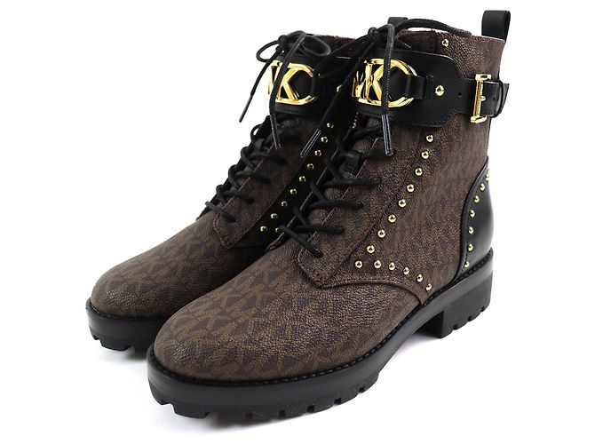 Botas de combate com studs e logo Kincaid da Michael Kors