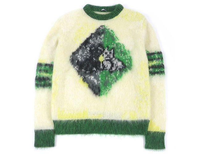 DIOR Mohair Nylon Tierpullover S Gelb 