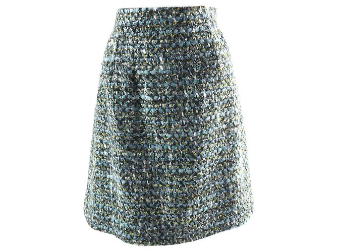 Falda de tweed Dolce & Gabbana azul verde para mujeres Naranja