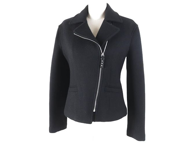 Hermès HERMES Medor gepolsterte Metalljacke schwarz 34