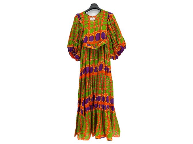 Autre Marque SUN BUNCH Langer bunter Baumwollkleid Mehrfarben