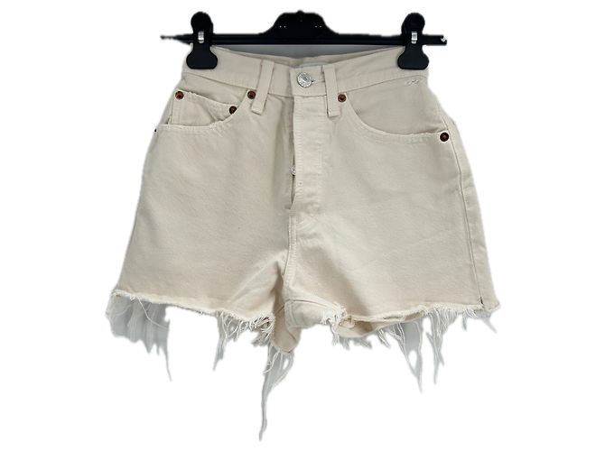 Shorts de denim Re/Done bege