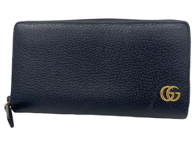 Gucci Long Wallet GG Marmont Black Leather  ref.2298818