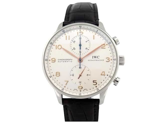 IWC PORTUGIESER CHRONO STEEL 41 MM AUTOMATIC CHRONOGRAPH WATCH Silvery  ref.2299401