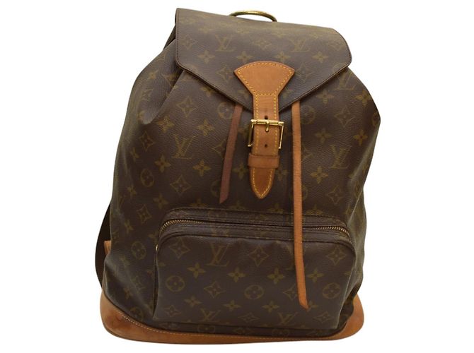 Louis Vuitton Monogram Montsouris Backpack in brown monogram canvas and natural