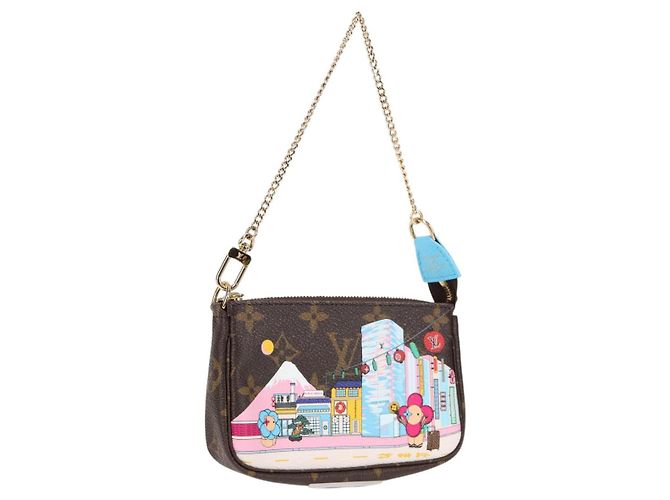 LOUIS VUITTON Monogram Vivienne Mini Pochette Accessoires M81637 LV Auth ac3839M