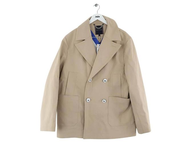 Tommy Hilfiger Oversize double-breasted beige cotton pea coat