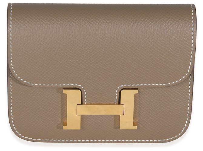Hermès Etoupe Epsom Constance Slim Geldbörse GHW Braun 