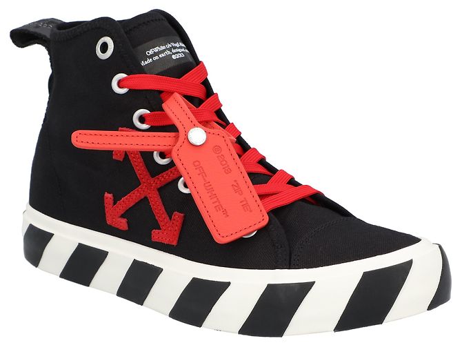 Off White OFF-WHITE Vulcanized Hi Schwarz Rot Canvas