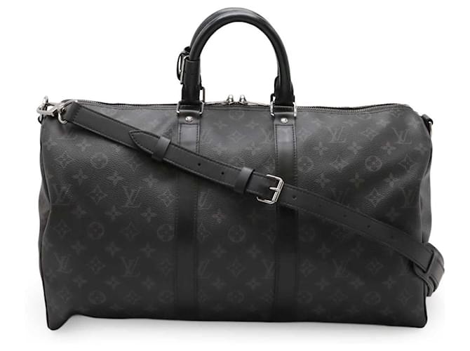 Louis Vuitton Keepall Bandouliere Monogram 2way bag Black Cloth  ref.2300411