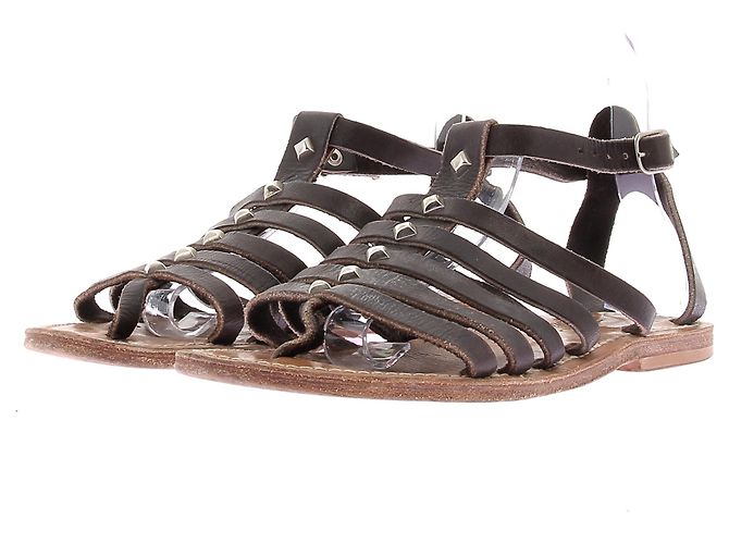 K Jacques Leder Sandalen Braun