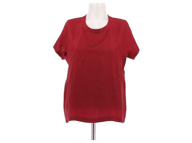 Top de seda roja de manga corta Golden Goose