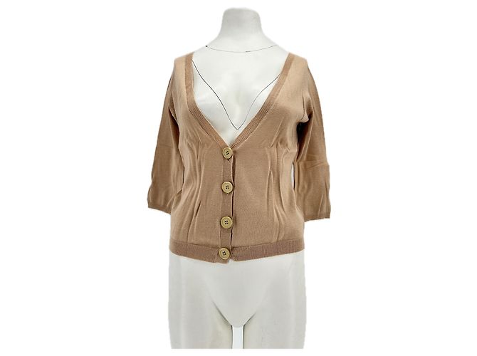 Cardigã bege de algodão Zadig & Voltaire mangas 3/4