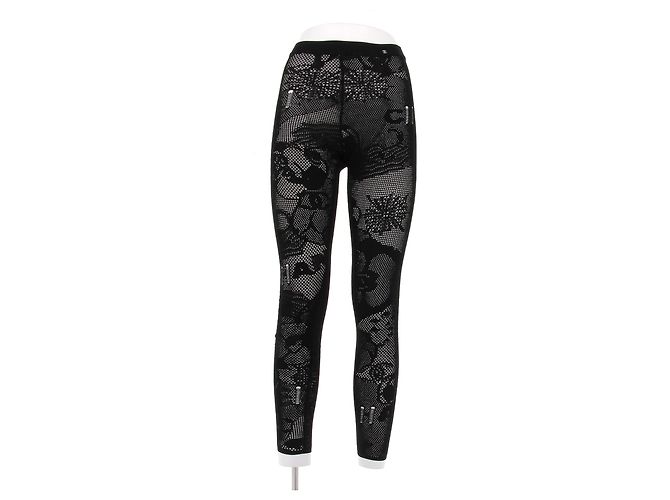 Chanel Legging de rede em preto