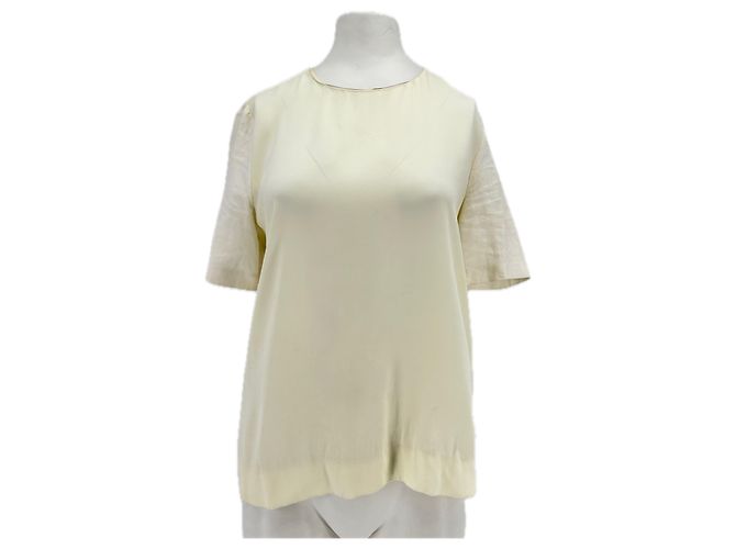 T-shirt fluide à manches courtes écru Marni