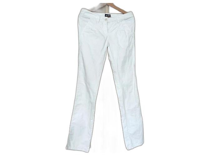Jean Paul Gaultier Pantalón Casual Recto de Algodón Blanco