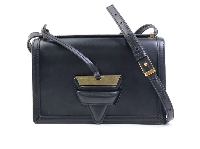 Loewe Black Leather Shoulder Bag