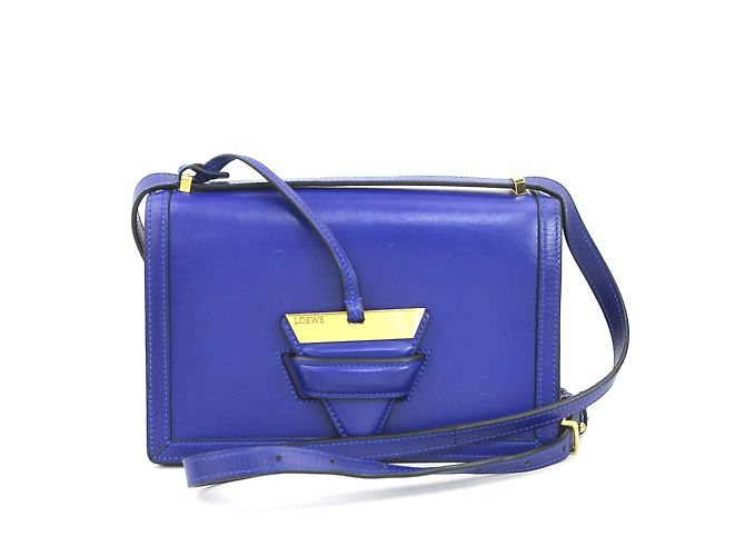 Borsa a spalla in pelle Loewe Barcellona Blu
