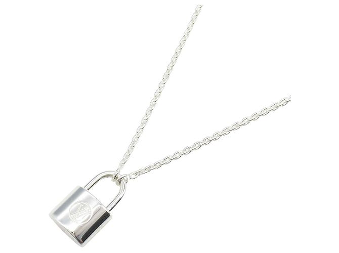 Louis Vuitton Silber Sterling Lockit Anhänger Halskette
