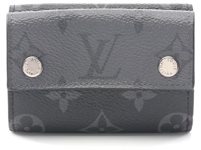 Louis Vuitton Discovery Compact Wallet Grey Cloth  ref.2301578