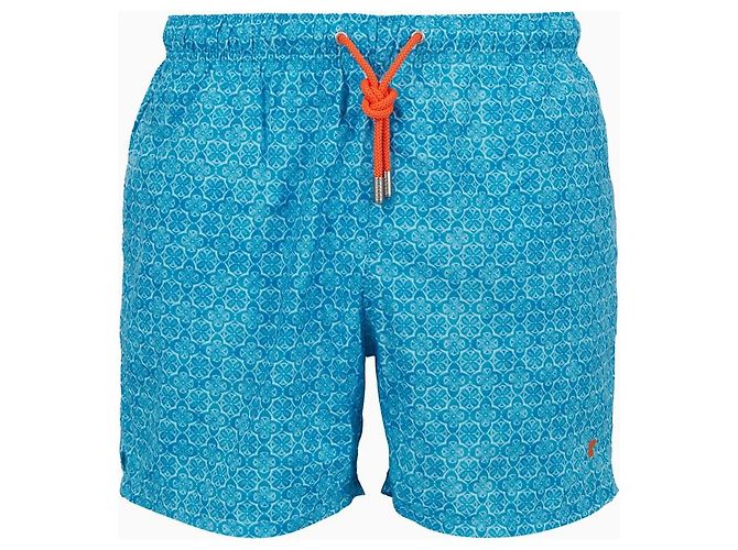 Autre Marque Gallo Herren Badehose Hellblau mit Batikmuster
