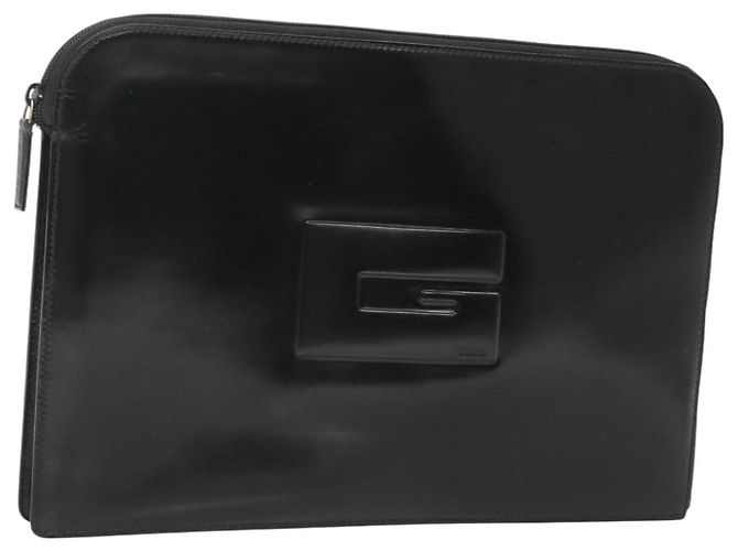 GUCCI Dokumententasche Lackleder Schwarz Auth am8564 