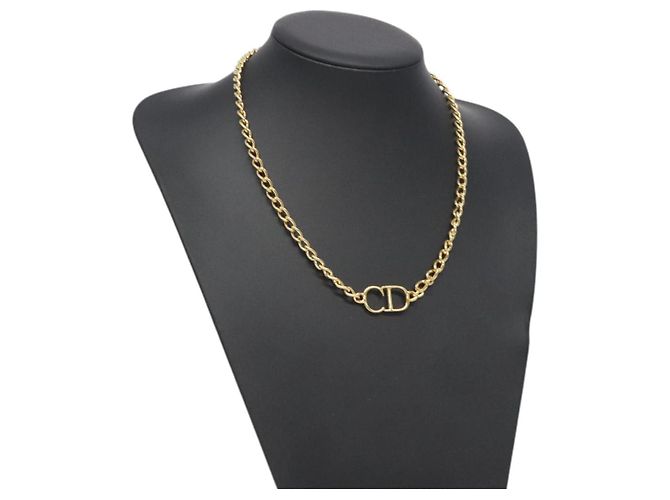 Collana Christian Dior metallo oro Auth am8660 D'oro