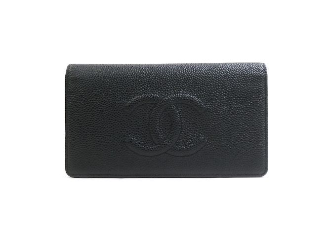 Billetera larga plegable Chanel Negro