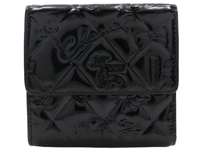 Portafoglio bi-fold Icon Line di Chanel Nero