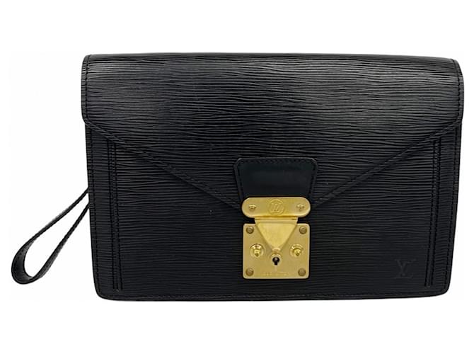 Louis Vuitton Epi Pochette Clutch Bag Black  ref.2303315