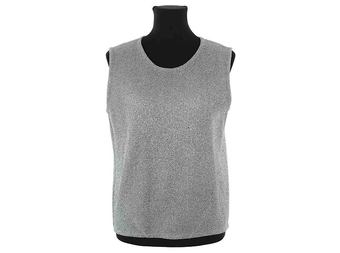 Louis Vuitton Silver sleeveless top Silvery