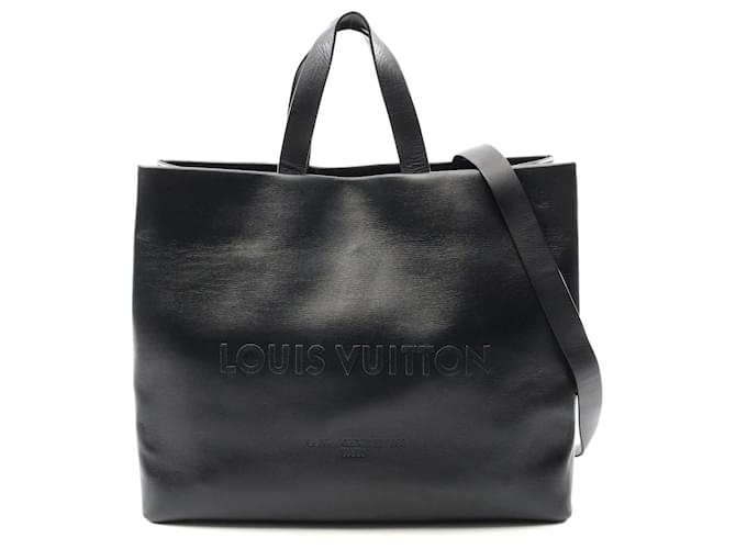 Louis Vuitton Leather Shopper Tote Bag Black  ref.2303850