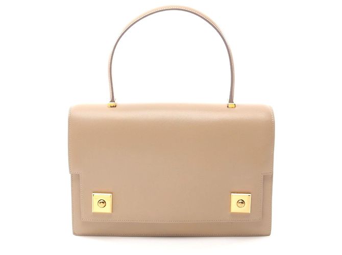 Piano Hermès Borsa a mano Hermes in pelle box calf Marrone Beige